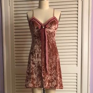 Crushed Stretch Velvet Baby Doll Dress